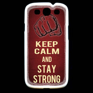 Coque Samsung Galaxy S3 Keep Calm and Stay strong Rouge