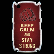 Coque Blackberry 8520 Keep Calm and Stay strong Rouge