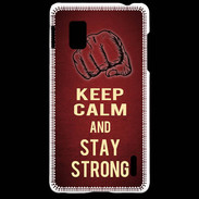 Coque LG Optimus G Keep Calm and Stay strong Rouge