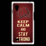 Coque LG Optimus L9 Keep Calm and Stay strong Rouge