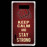 Coque LG Optimus L7 Keep Calm and Stay strong Rouge