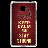 Coque LG Optimus L3 II Keep Calm and Stay strong Rouge