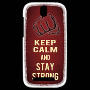 Coque HTC One SV Keep Calm and Stay strong Rouge