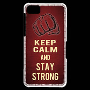 Coque Blackberry Z10 Keep Calm and Stay strong Rouge