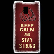 Coque LG P990 Keep Calm and Stay strong Rouge