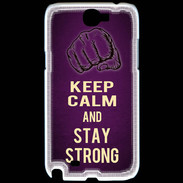 Coque Samsung Galaxy Note 2 Keep Calm and Stay strong Violet
