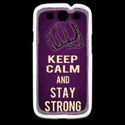 Coque Samsung Galaxy S3 Keep Calm and Stay strong Violet