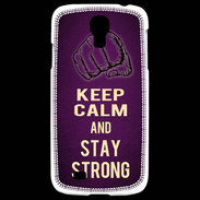 Coque Samsung Galaxy S4 Keep Calm and Stay strong Violet
