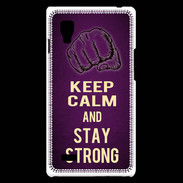 Coque LG Optimus L9 Keep Calm and Stay strong Violet