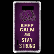 Coque LG Optimus L7 Keep Calm and Stay strong Violet