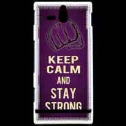 Coque Sony Xperia U Keep Calm and Stay strong Violet