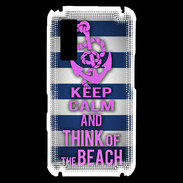 Coque Samsung Player One Keep Calm and Think Beach Bleu
