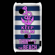 Coque Sony Xperia Typo Keep Calm and Think Beach Bleu