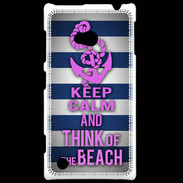 Coque Nokia Lumia 720 Keep Calm and Think Beach Bleu