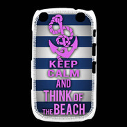 Coque Blackberry Curve 9320 Keep Calm and Think Beach Bleu