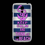 Coque Samsung Galaxy S4mini Keep Calm and Think Beach Bleu