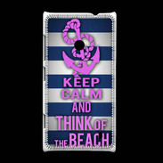Coque Nokia Lumia 520 Keep Calm and Think Beach Bleu