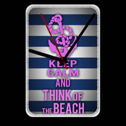 Grande pendule murale Keep Calm and Think Beach Bleu