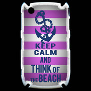 Coque Blackberry 8520 Keep Calm and Think Beach Rose
