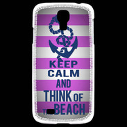 Coque Samsung Galaxy S4 Keep Calm and Think Beach Rose