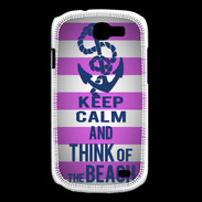 Coque Samsung Galaxy Express Keep Calm and Think Beach Rose