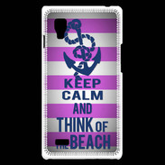 Coque LG Optimus L9 Keep Calm and Think Beach Rose