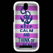Coque HTC One SV Keep Calm and Think Beach Rose