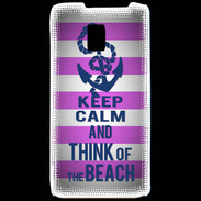 Coque LG P990 Keep Calm and Think Beach Rose