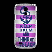 Coque Samsung Galaxy S4mini Keep Calm and Think Beach Rose