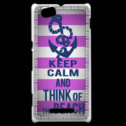 Coque Sony Xperia M Keep Calm and Think Beach Rose