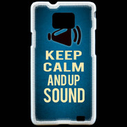 Coque Samsung Galaxy S2 Keep Calm and Up Sound Bleu