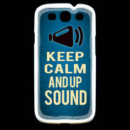 Coque Samsung Galaxy S3 Keep Calm and Up Sound Bleu