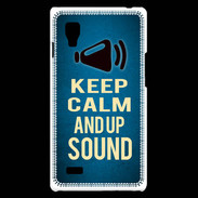 Coque LG Optimus L9 Keep Calm and Up Sound Bleu