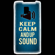 Coque LG P990 Keep Calm and Up Sound Bleu