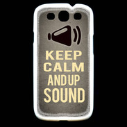 Coque Samsung Galaxy S3 Keep Calm and Up Sound Gris