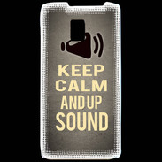 Coque LG P990 Keep Calm and Up Sound Gris