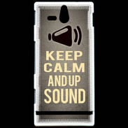 Coque Sony Xperia U Keep Calm and Up Sound Gris