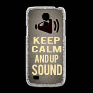Coque Samsung Galaxy S4mini Keep Calm and Up Sound Gris