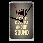 Pendule de bureau Keep Calm and Up Sound Gris