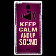 Coque Sony Xperia T Keep Calm and Up Sound Rose