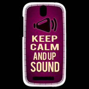 Coque HTC One SV Keep Calm and Up Sound Rose