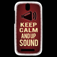 Coque HTC One SV Keep Calm and Up Sound Rouge