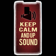 Coque LG P990 Keep Calm and Up Sound Rouge