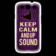 Coque Samsung Galaxy S3 Keep Calm and Up Sound Violet