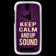 Coque HTC One SV Keep Calm and Up Sound Violet