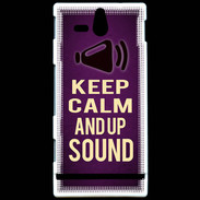 Coque Sony Xperia U Keep Calm and Up Sound Violet