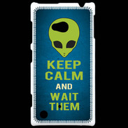 Coque Nokia Lumia 720 Keep Calm and Wait Alien Bleu