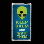 Coque Nokia Lumia 520 Keep Calm and Wait Alien Bleu