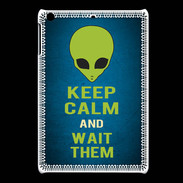 Coque iPadMini Keep Calm and Wait Alien Bleu