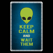 Etui carte bancaire Keep Calm and Wait Alien Bleu